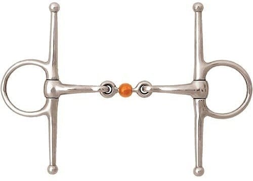 A ball center link mouthpiece with a full cheek snaffle bit