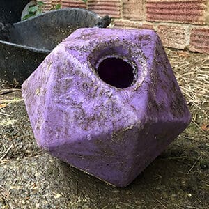 Reduce your horse's stress with a boredom busting toy such as a roller feeder