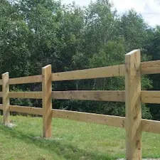 Wooden rails are a common type of horse fencing