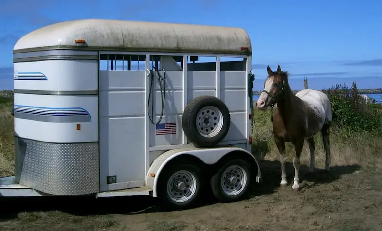 Get your horse accustomed to the trailer so he doesn't think its scary