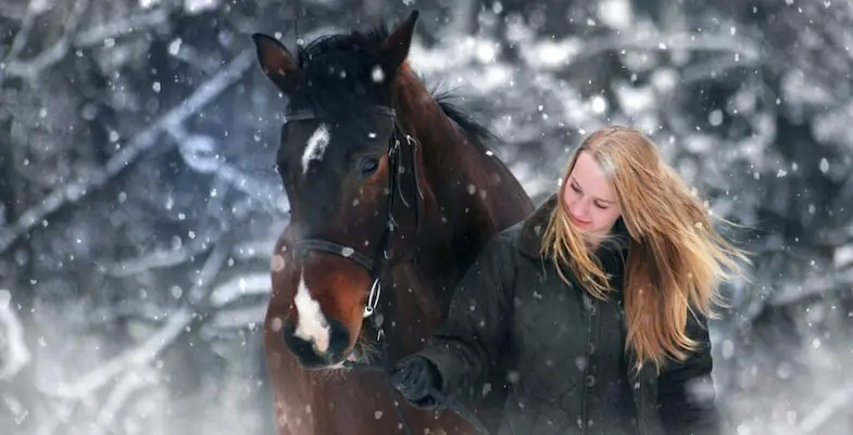 Walking your horse around will help to keep him warm