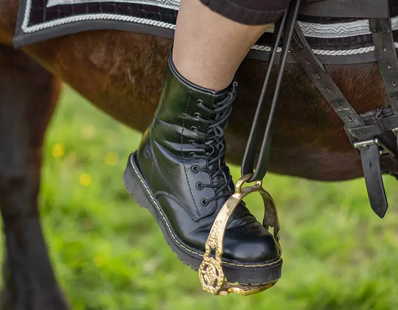 Work boots aren't suitable for horse riding