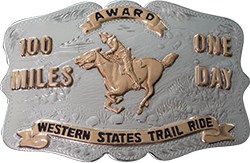 The official Tevis Cup belt buckle